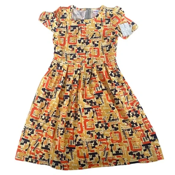 lularoe dresses Amanda Dress Solid Black Tiered Midi Dress L / Solid Black colorful fabric Floral Dress Lularoe Flower Knot